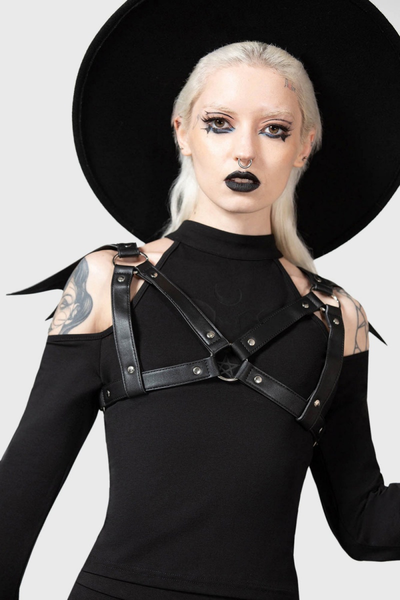Killstar Totally Bats Harness Černé | XOAFVM-641