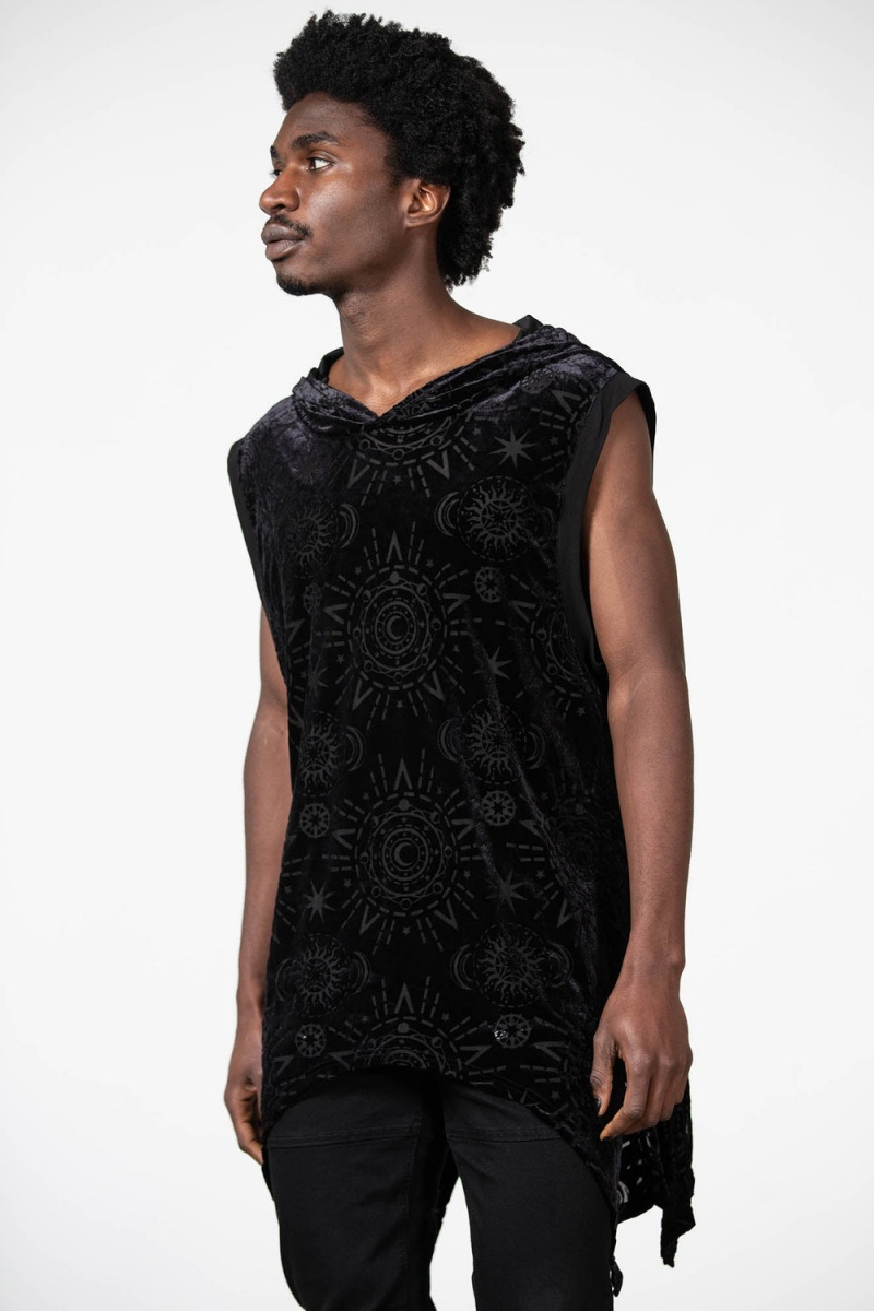 Killstar Truthsayer Burnout S Kapucí Vest Černé | NUHOCR-035