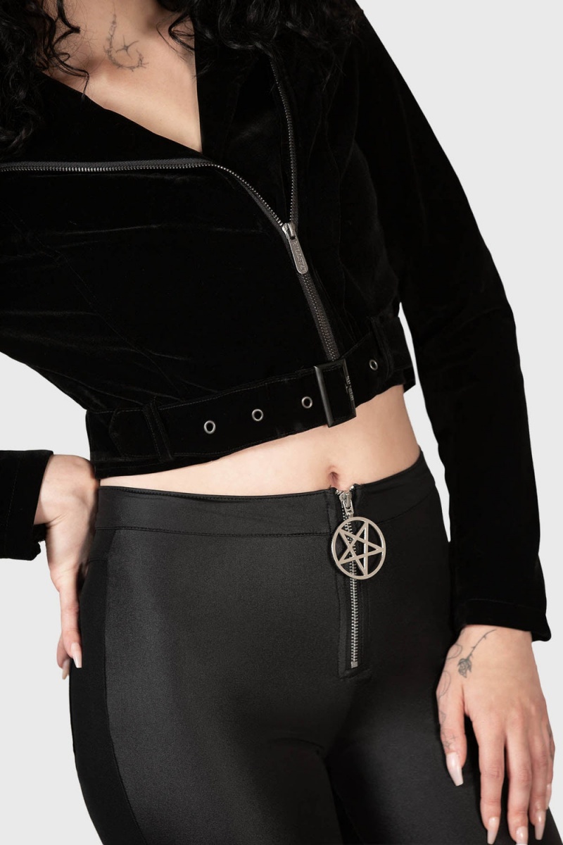 Killstar Twilight Goddess Cyklistické Jacket Černé | EGICPA-514