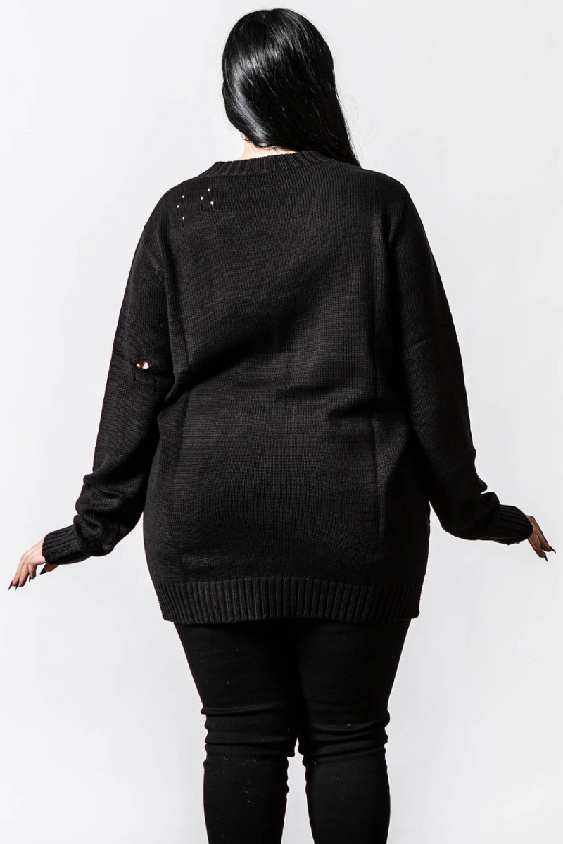 Killstar Unholy Knit Svetrové Černé | EISCZR-826