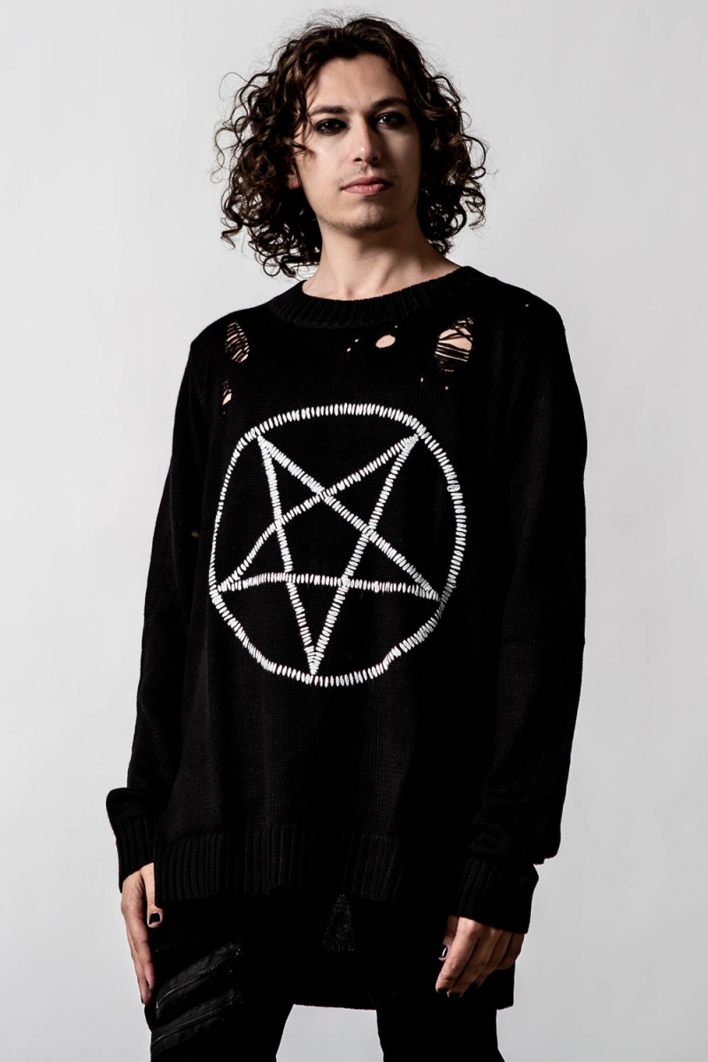 Killstar Unholy Knit Svetrové Černé | EISCZR-826