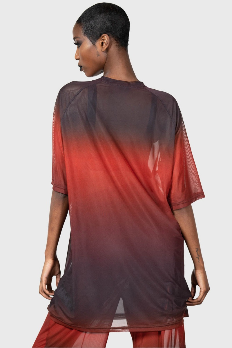 Killstar Unreal Trance Mesh Top Červené | TWPFIM-139
