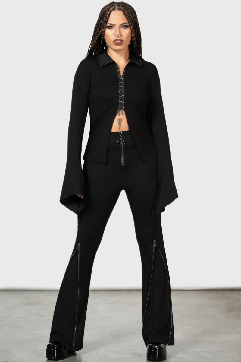 Killstar Vamp Fatale Shirt Černé | HUQCWB-517