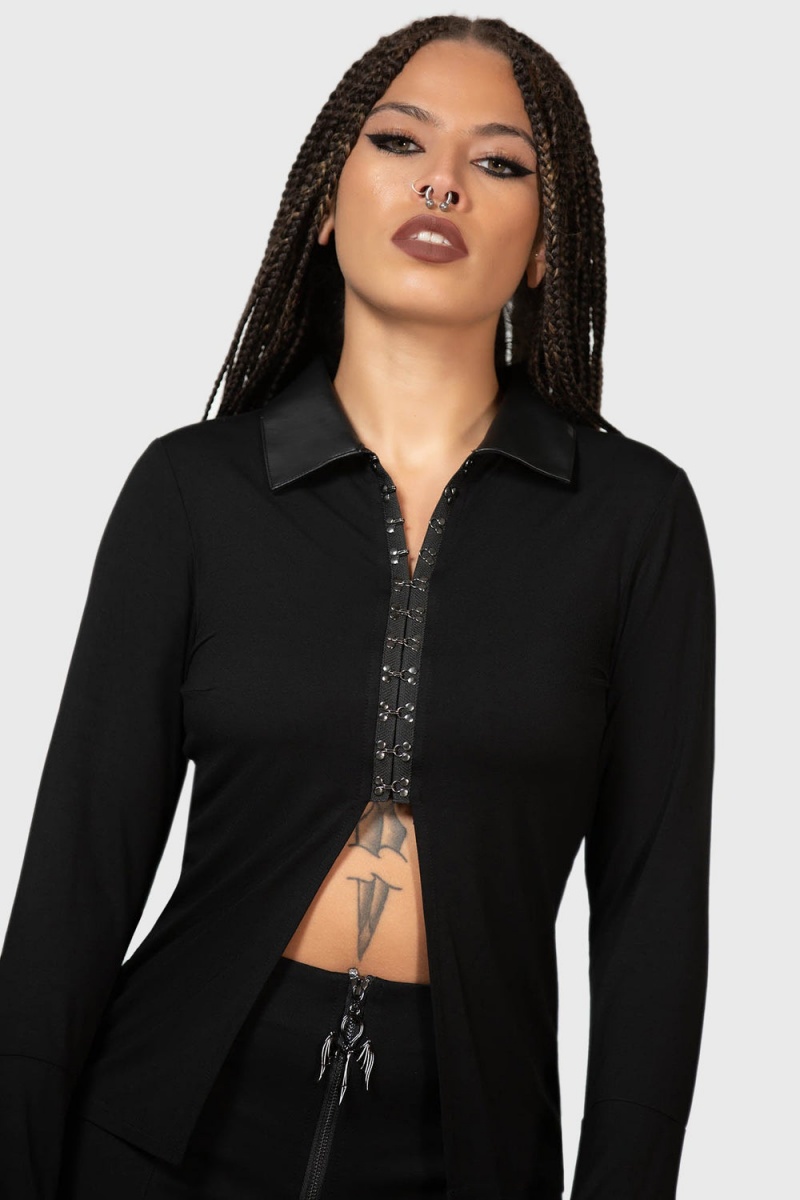 Killstar Vamp Fatale Shirt Černé | HUQCWB-517