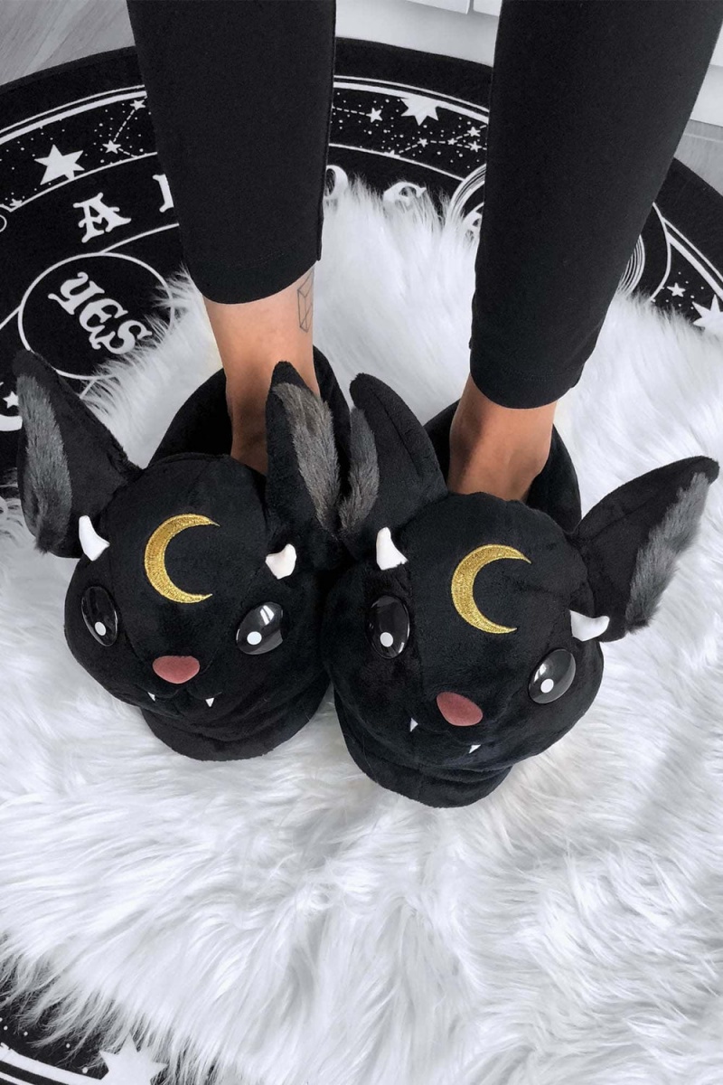 Killstar Vampir Slippers Černé | CZKYTQ-983