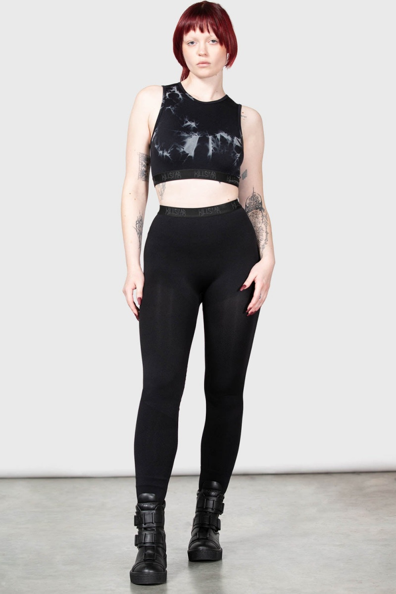 Killstar Vampyre Lunge Panelled Leggings Černé | VBYOQS-460