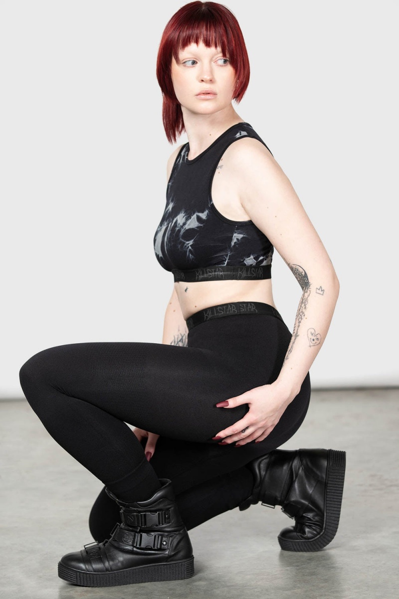 Killstar Vampyre Lunge Panelled Leggings Černé | VBYOQS-460