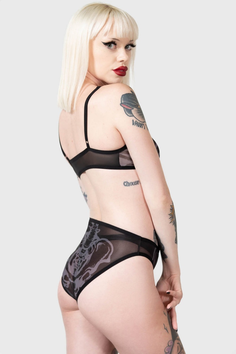 Killstar Vertebra Bralet Černé | ZCEMYU-246