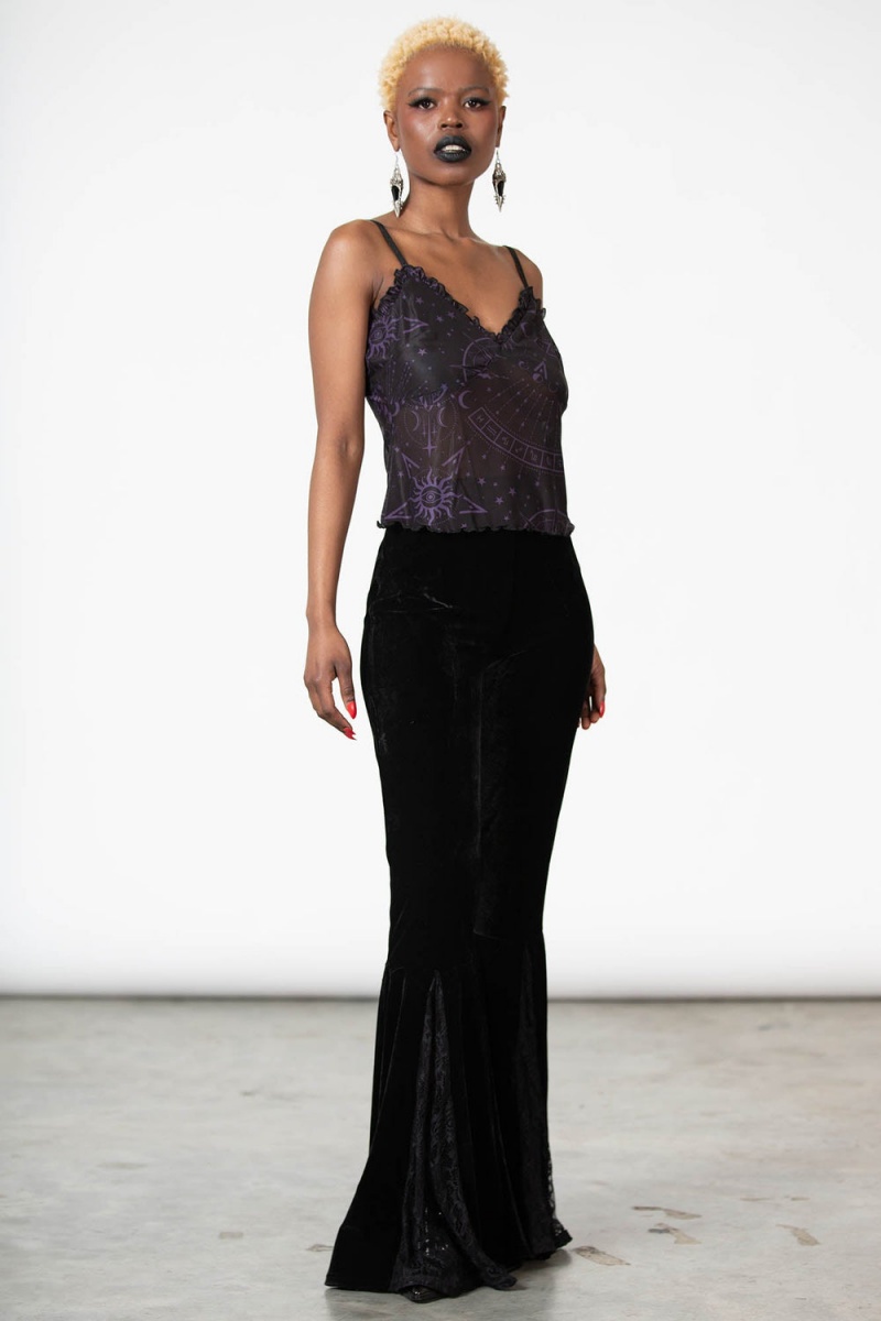 Killstar Verve Mesh Cami Top Černé | XTYJOC-159