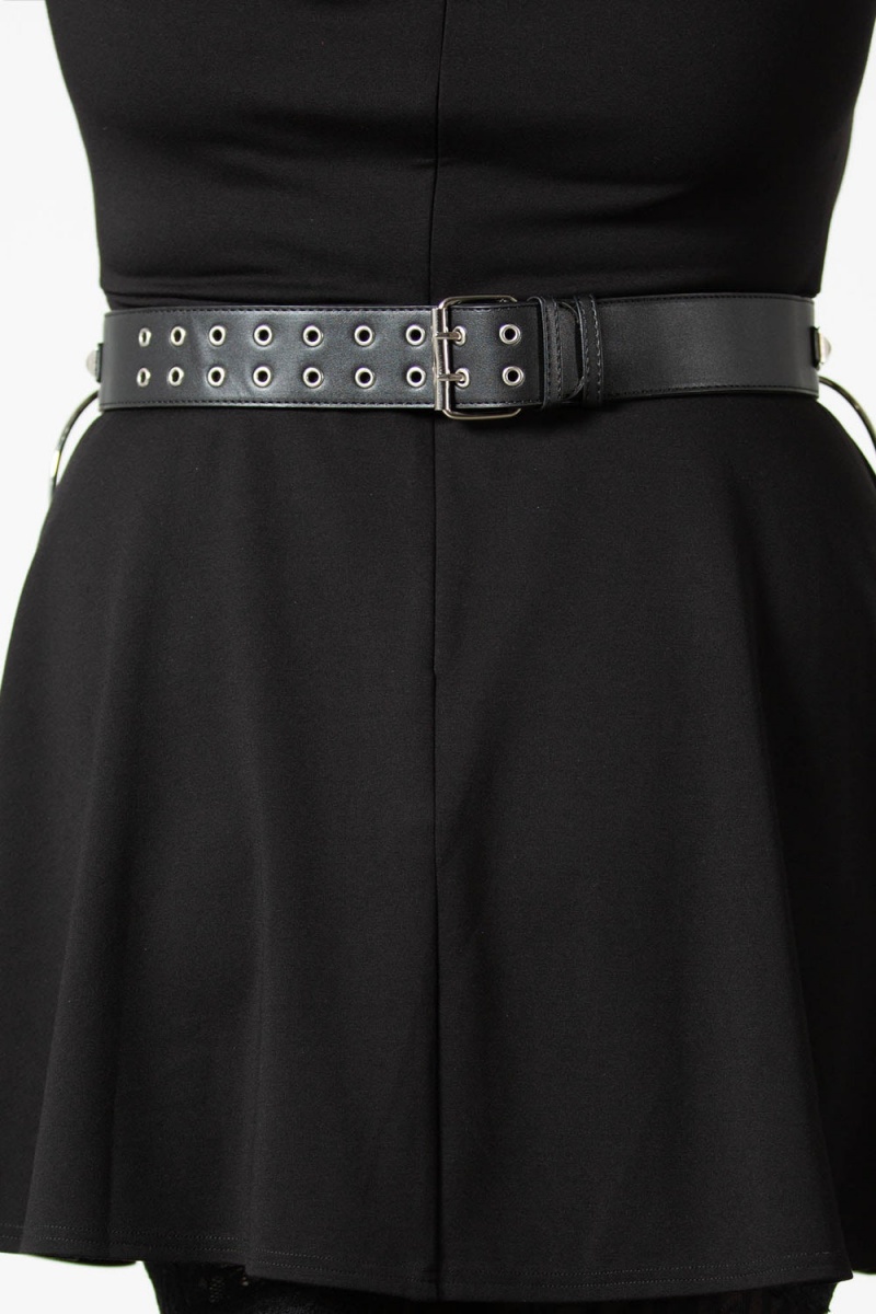 Killstar Vicious Studded Belt [S] [PLUS] Stříbrné | MARUBP-426
