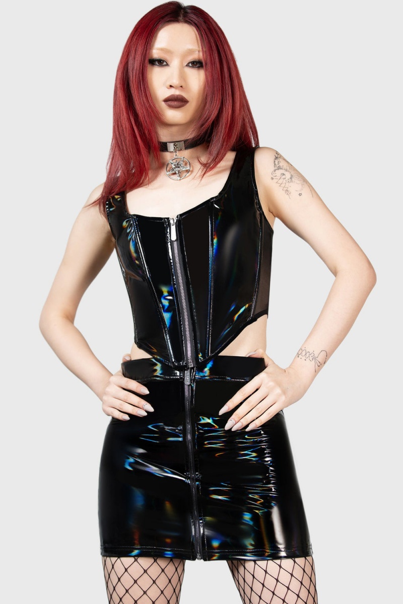 Killstar Vile Vector Mini Skirt Černé | IUOPTC-195