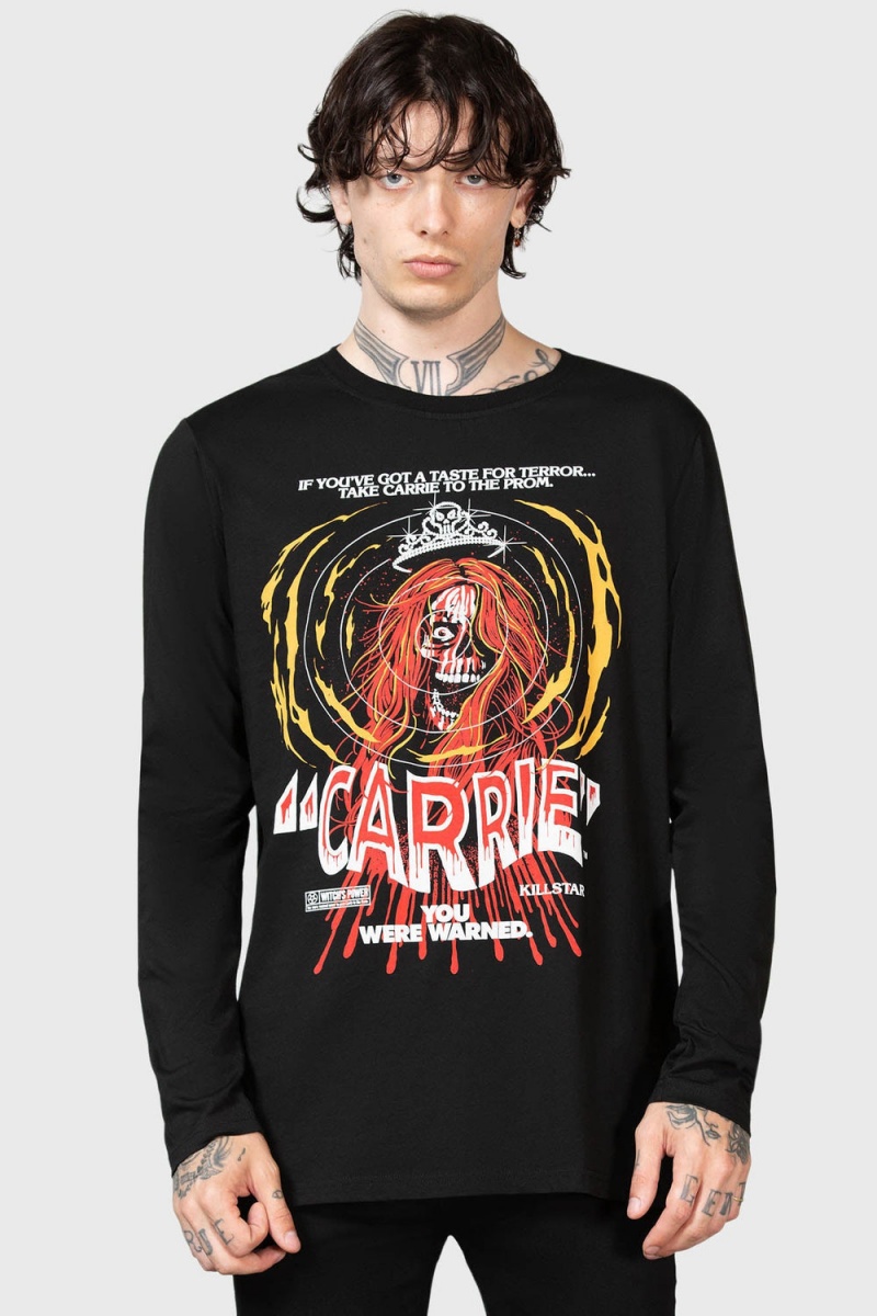 Killstar Warned Long Sleeve Top Černé | ACORUB-085