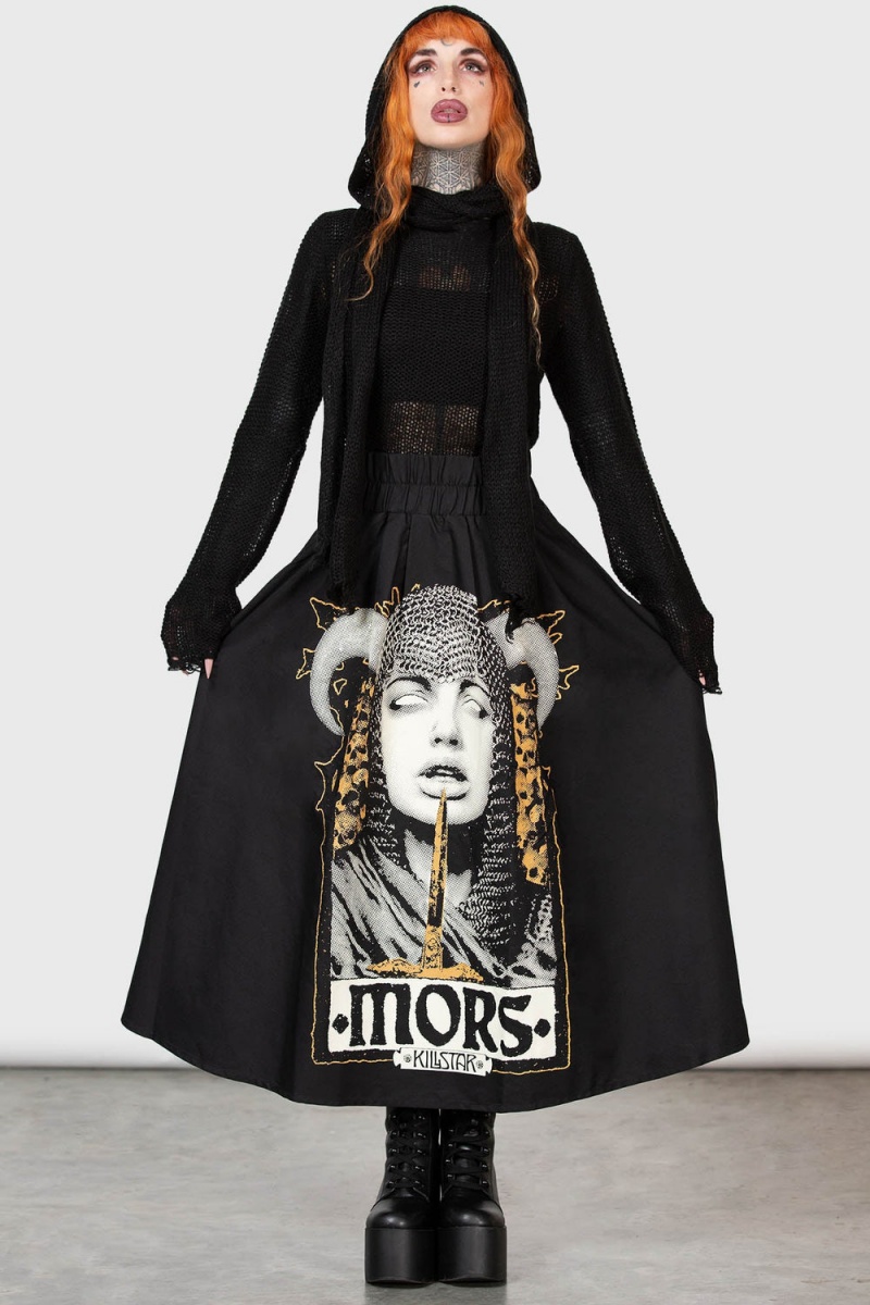 Killstar Wassail Maxi Skirt Černé | CPGFMJ-697