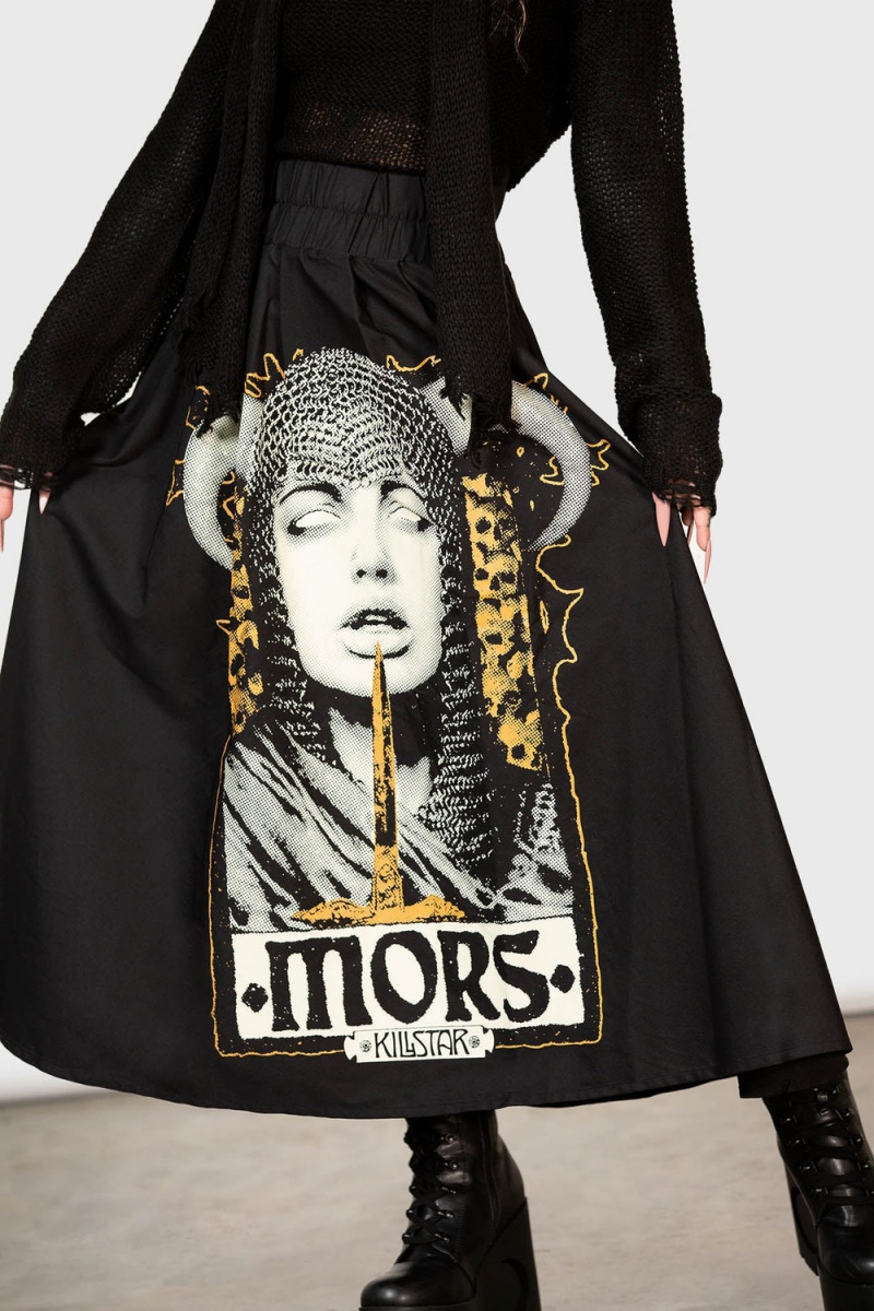 Killstar Wassail Maxi Skirt Černé | CPGFMJ-697