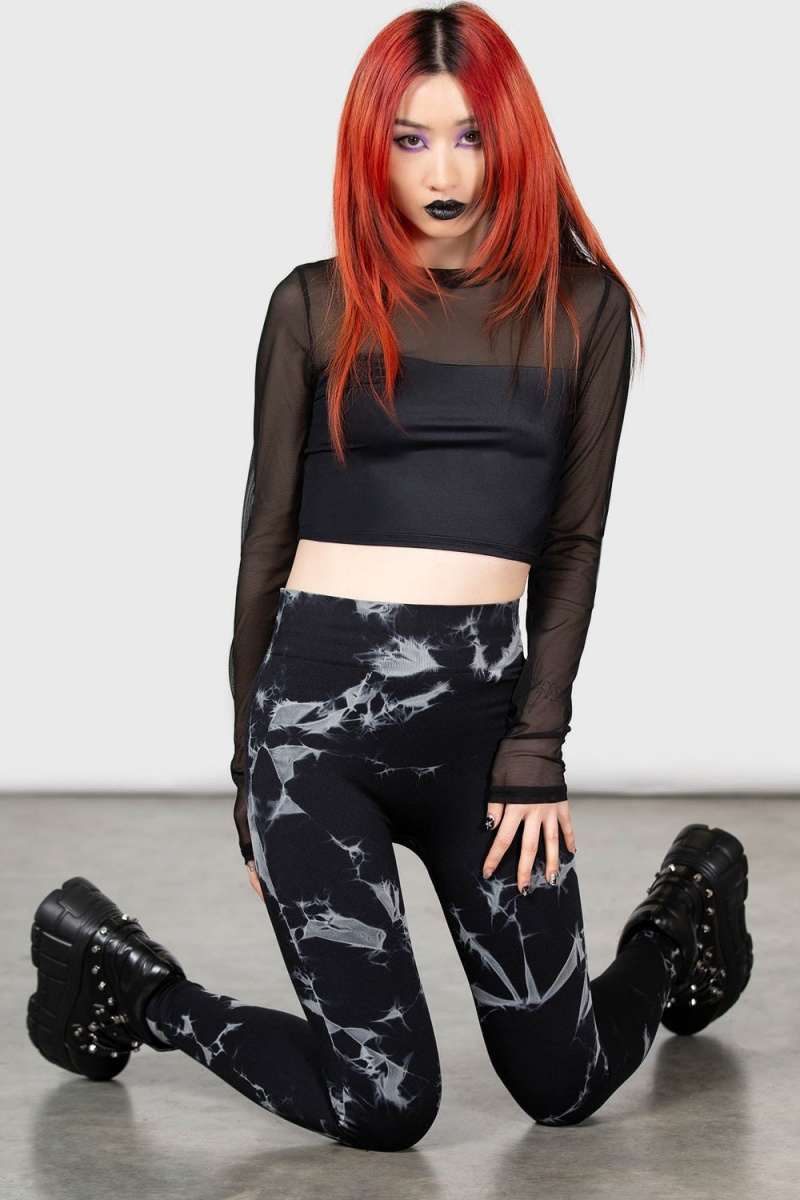 Killstar Wasteland Woods Leggings Černé | HKNYUQ-168