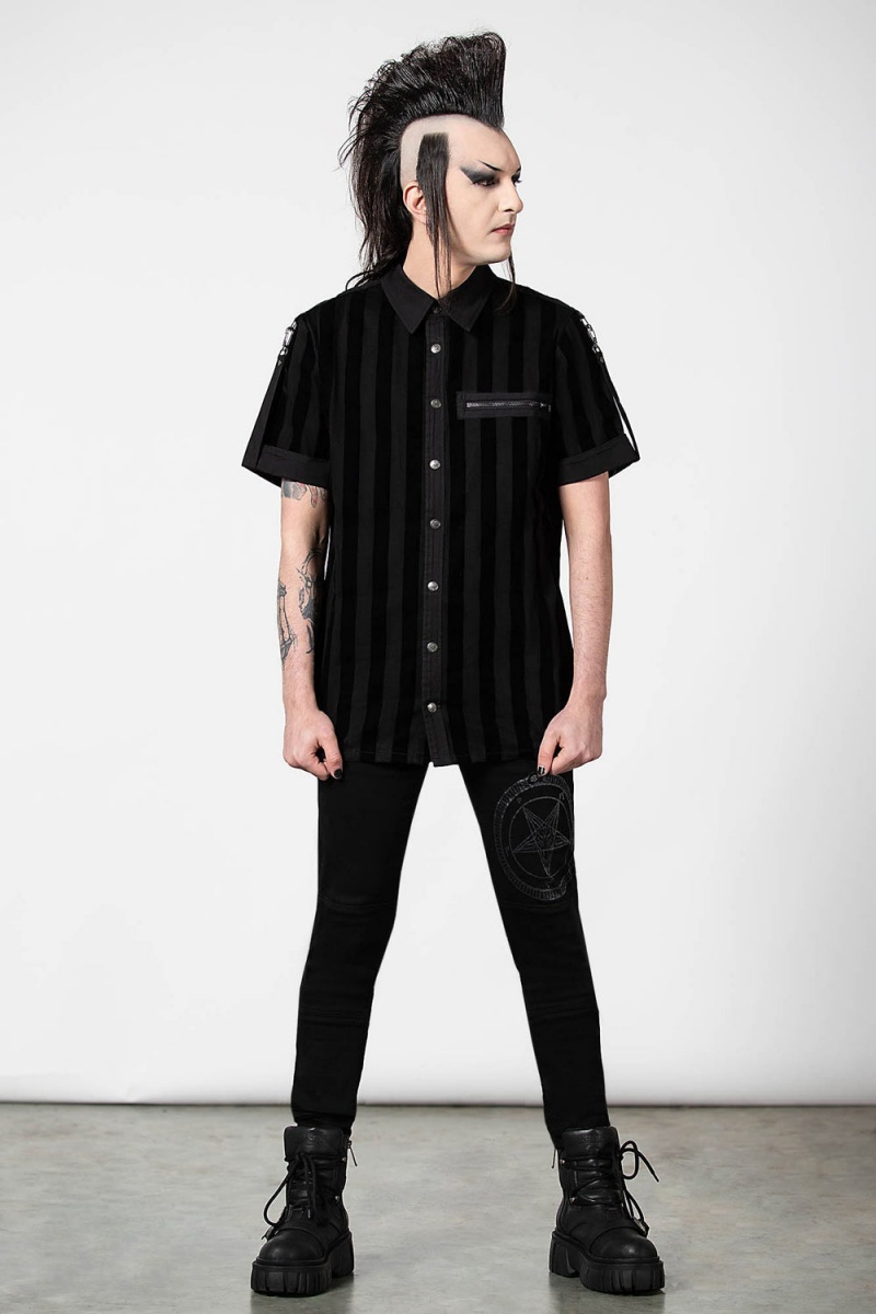 Killstar Wastelands Button-Up Shirt Černé | VAJIED-507