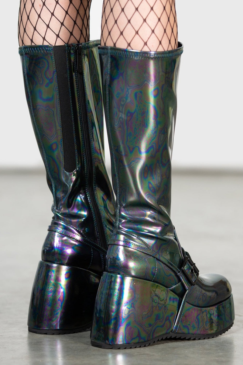 Killstar Watchtower Platformy Boots Černé | IHTCBX-571