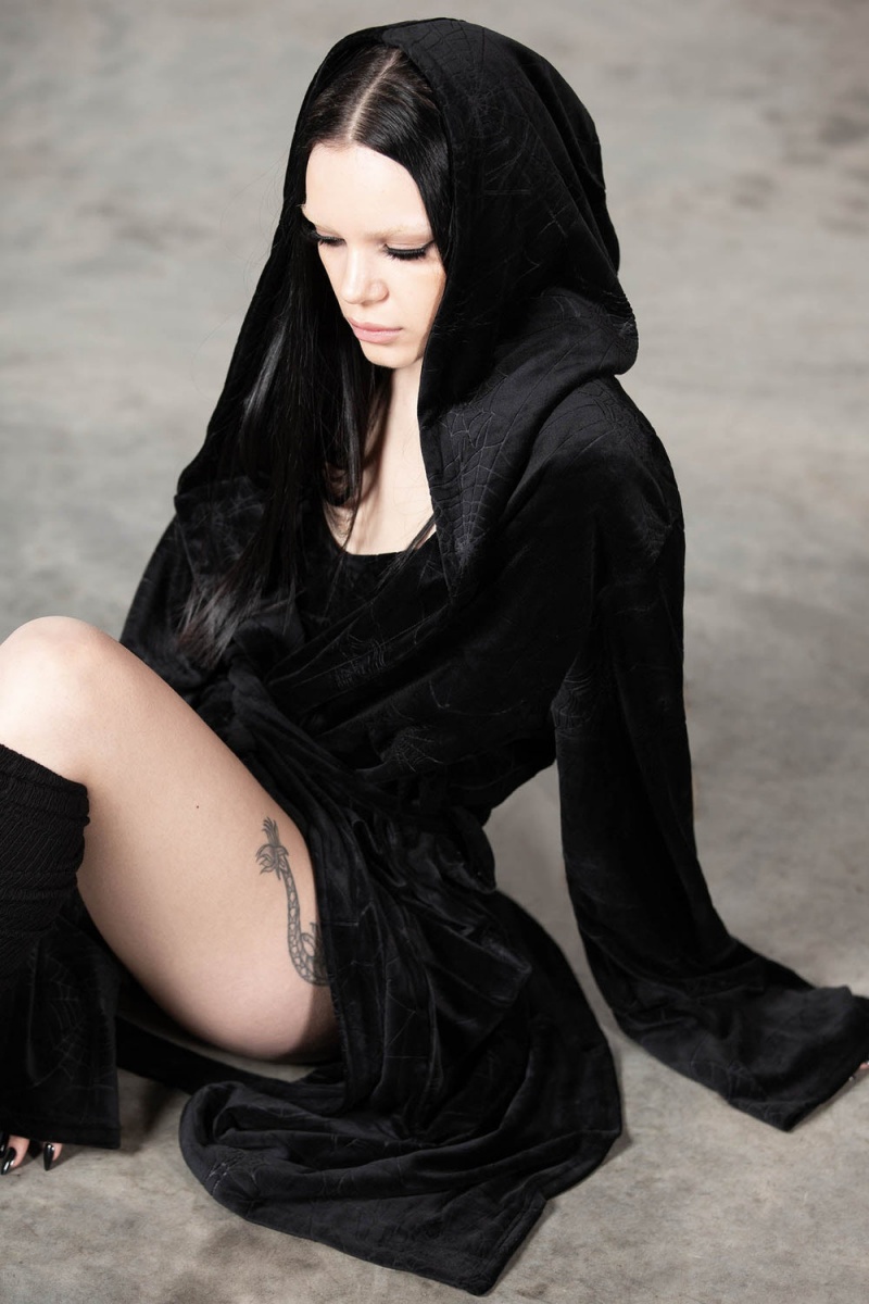 Killstar Webbed Robe Černé | FRYVHP-430