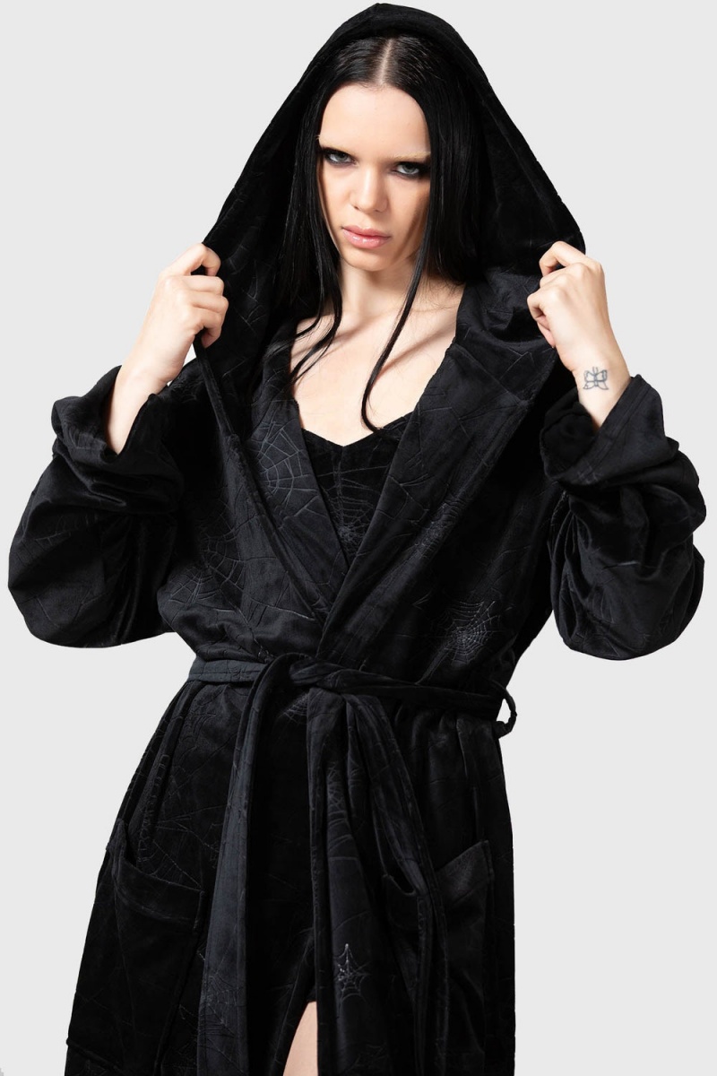 Killstar Webbed Robe Černé | FRYVHP-430