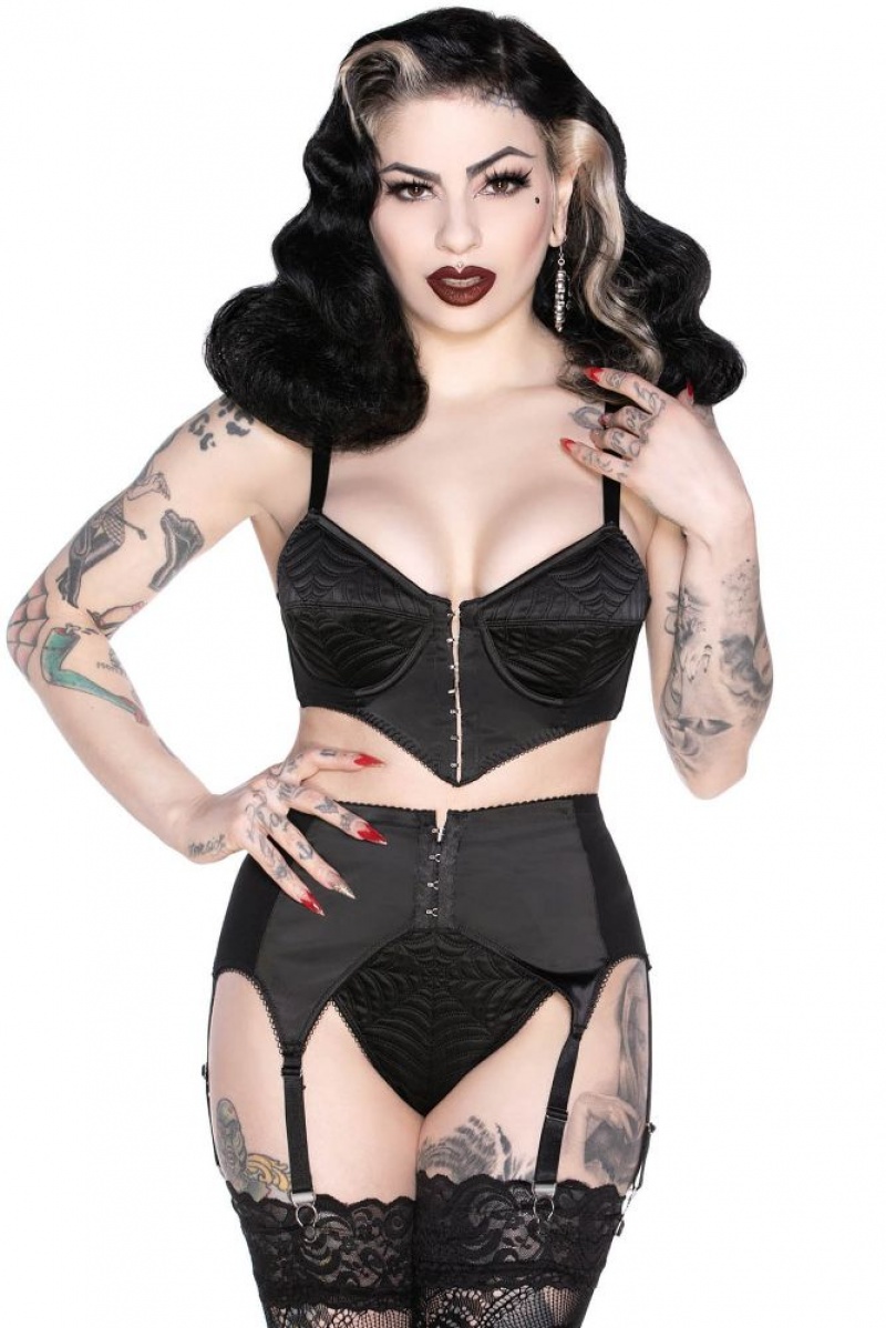 Killstar Webutant Bullet Bra Černé | SVMZQX-207