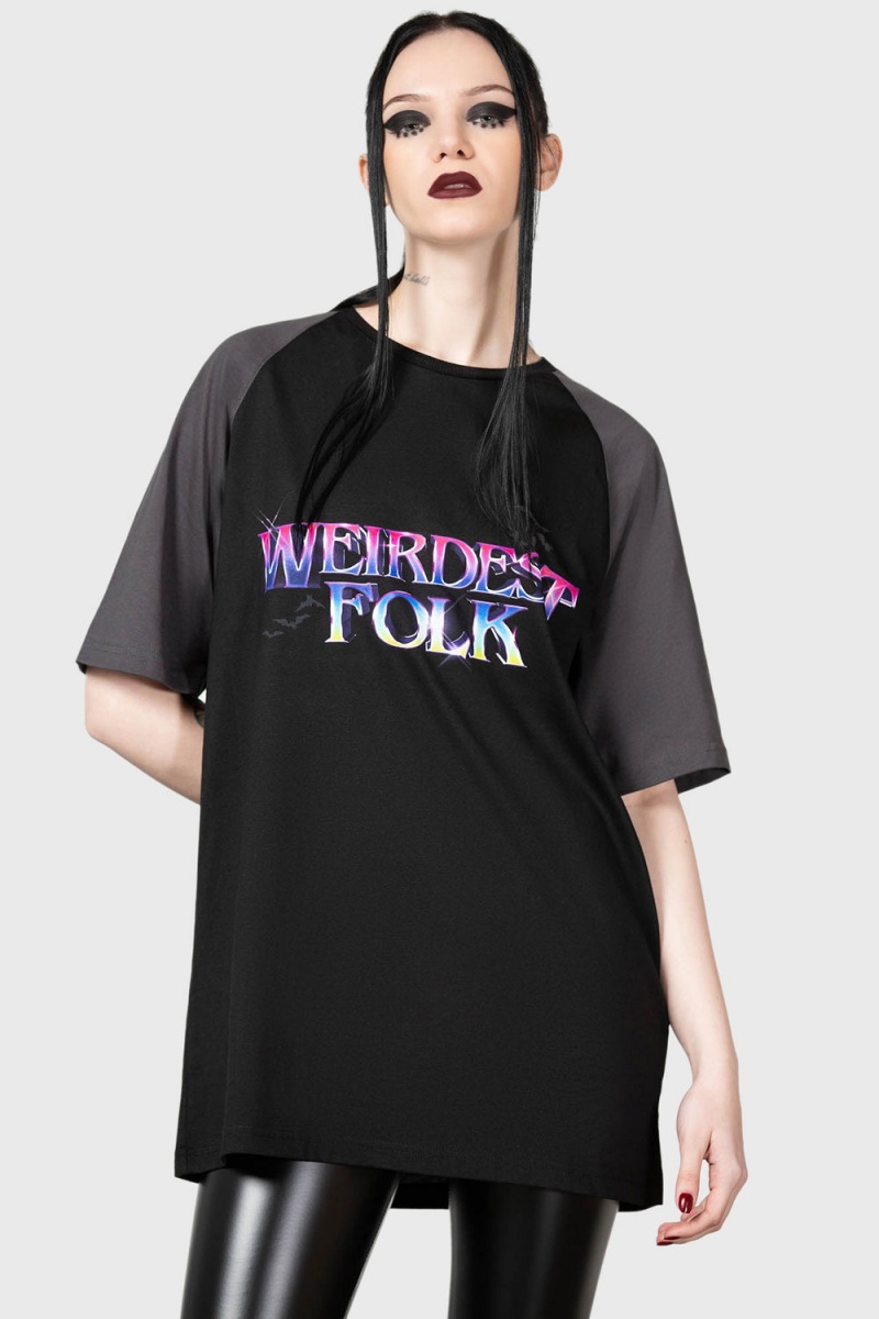Killstar Weirdest Ones T-Shirt Černé | GXVYWQ-587