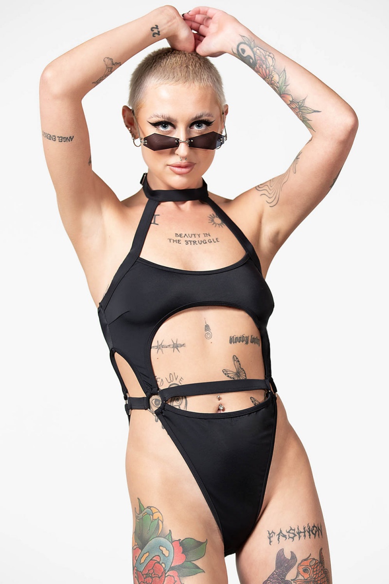 Killstar Wendy Swimsuit Černé | DIKGRT-140
