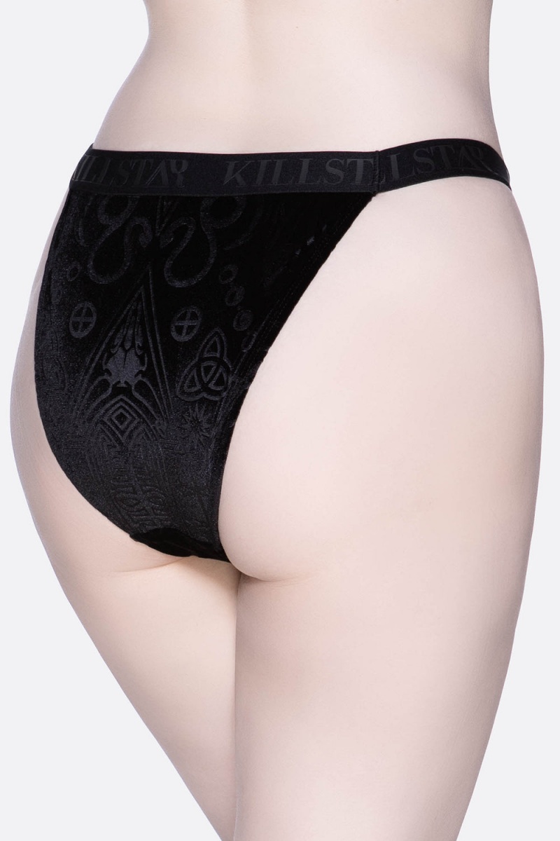 Killstar Wicked B*tch Panty Černé | LVXNUD-175