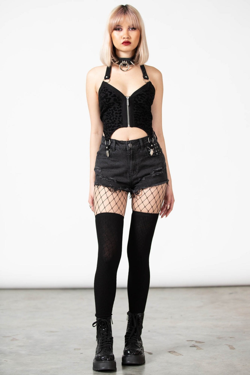 Killstar Wild Instinct Halter Top Černé | FTBXHJ-921