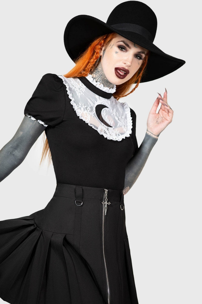Killstar Wish Upon A Moon Top Černé | MDNEOY-065