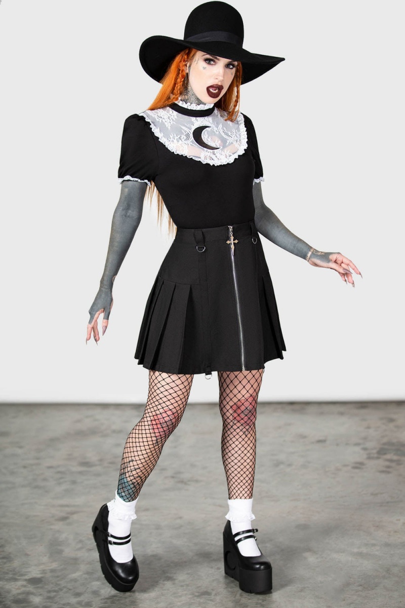 Killstar Wish Upon A Moon Top Černé | MDNEOY-065