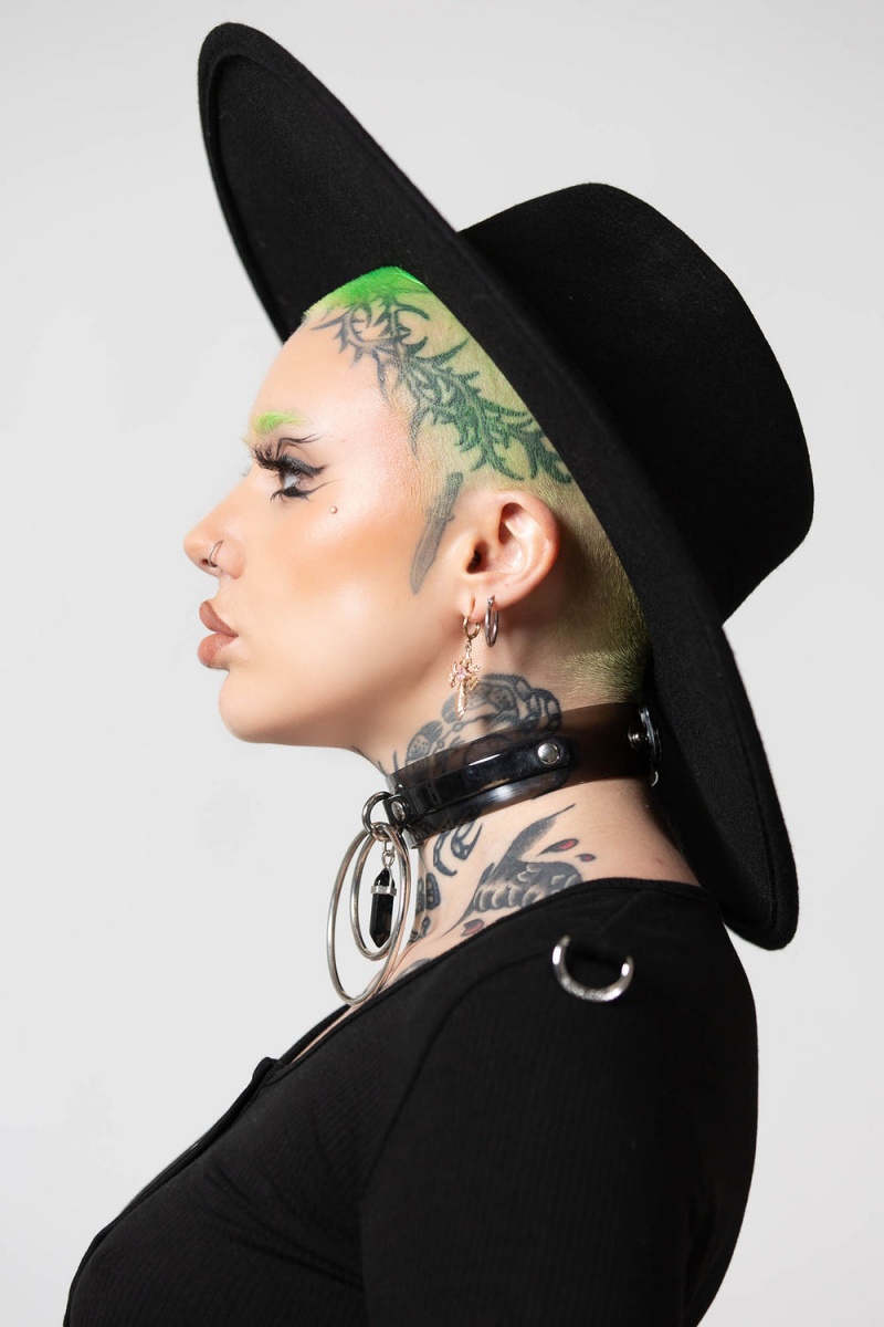 Killstar Witch Brim Hat [B] Černé | SAZFKT-719