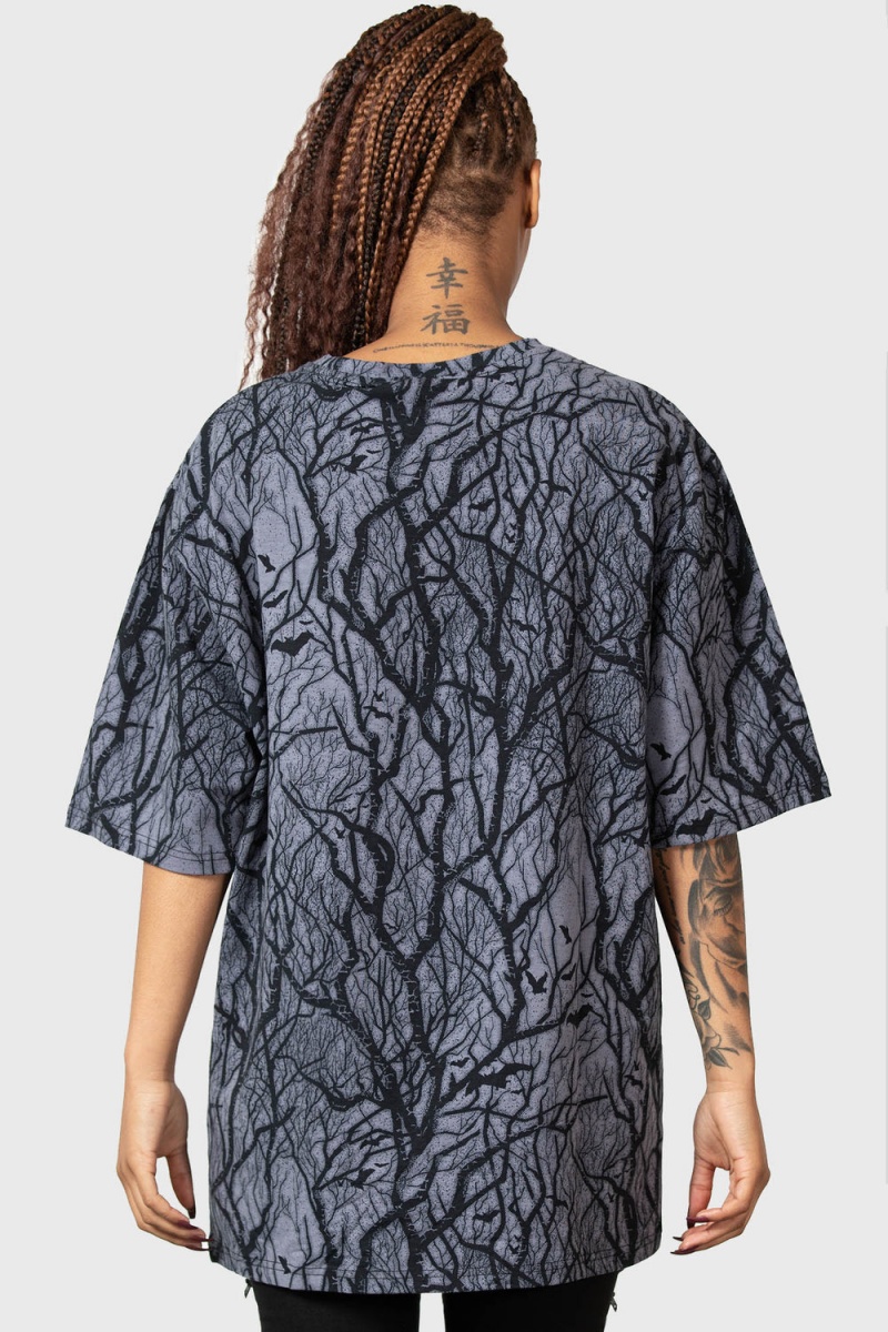 Killstar Woodlands T-Shirt Černé | MTFQRH-542
