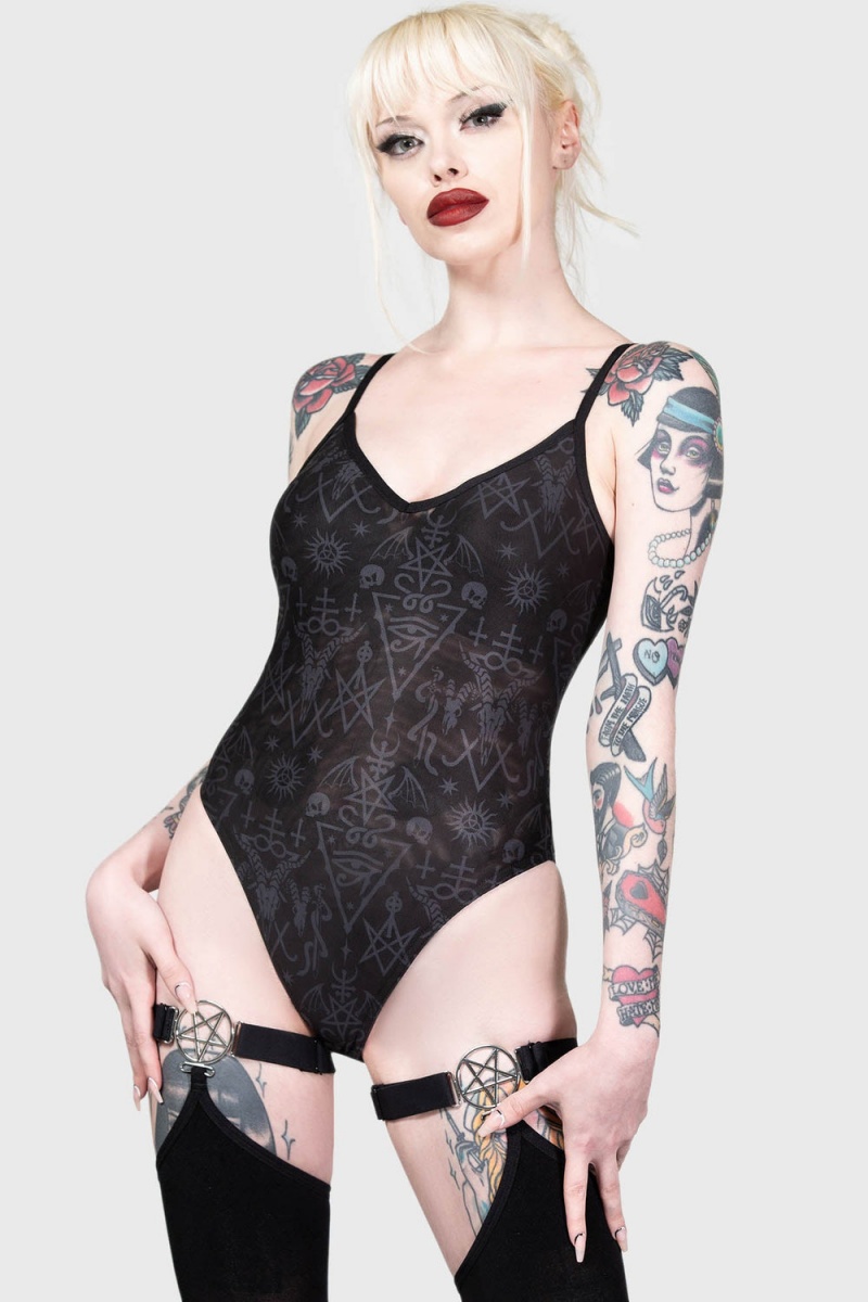 Killstar Your High-Priestess Bodysuit Černé | KFPOXM-013