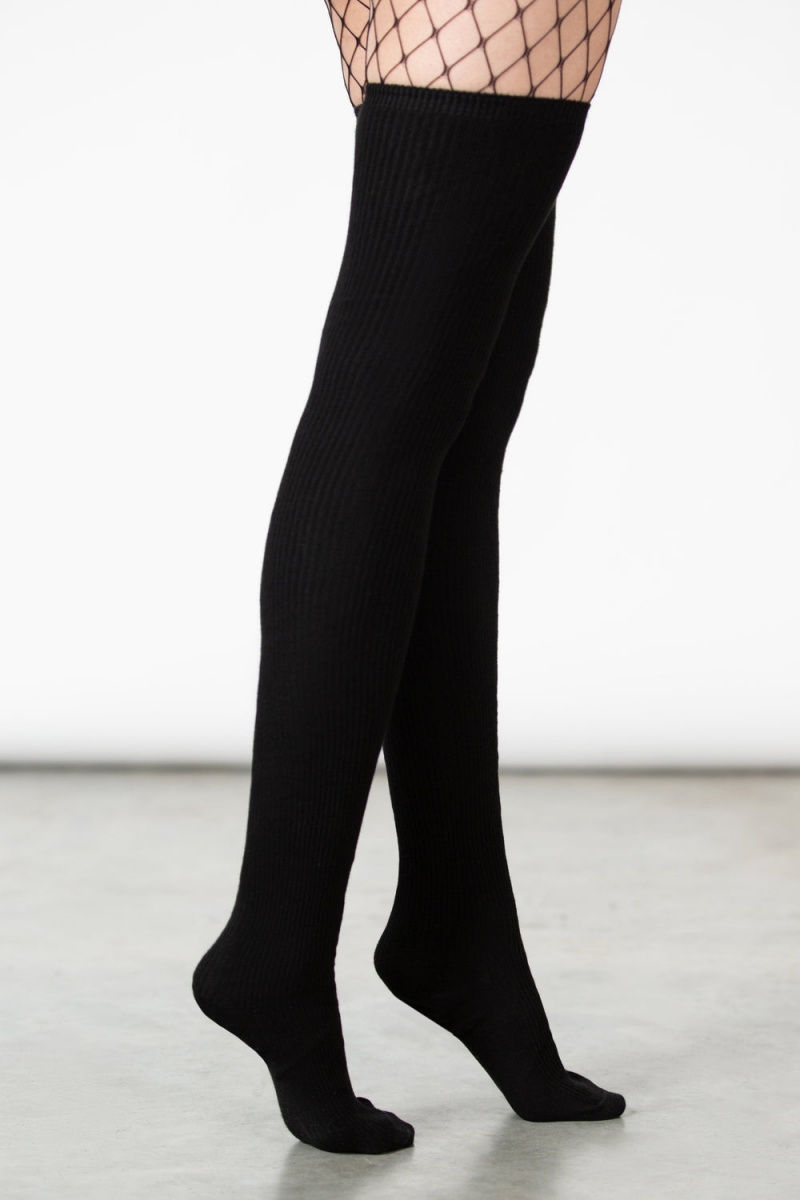 Killstar Zoey Long Socks [B] Černé | DWXMZS-267