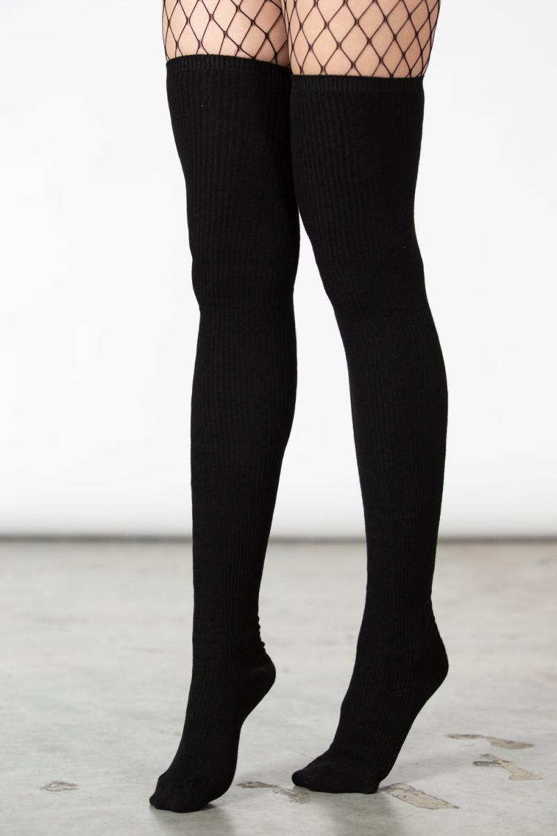 Killstar Zoey Long Socks [B] Černé | DWXMZS-267
