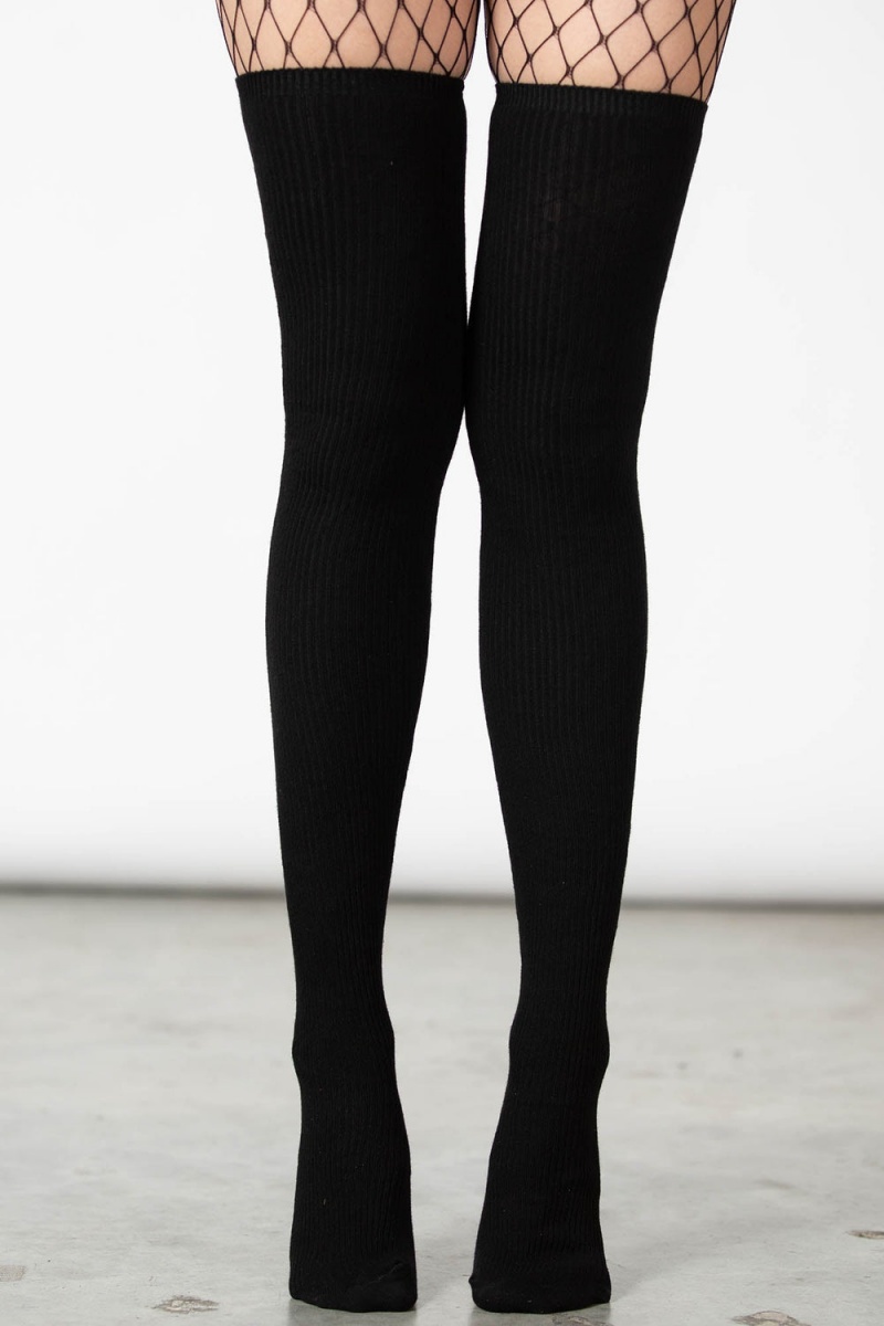Killstar Zoey Long Socks [B] Černé | DWXMZS-267